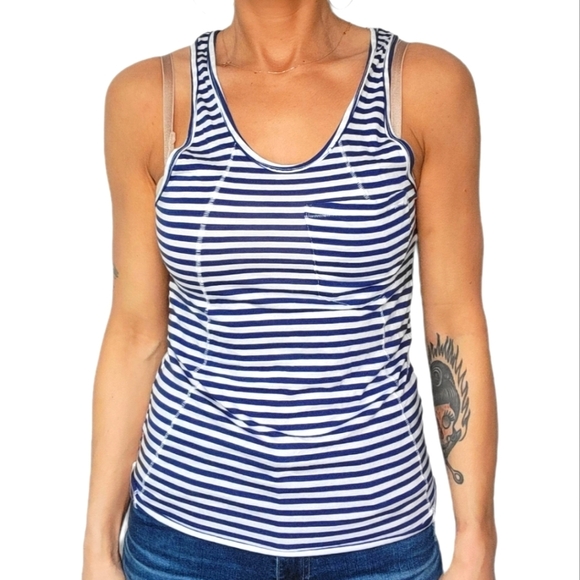 Wilfred Free Tank Top Size XX Small Blue White Striped - Picture 1 of 3
